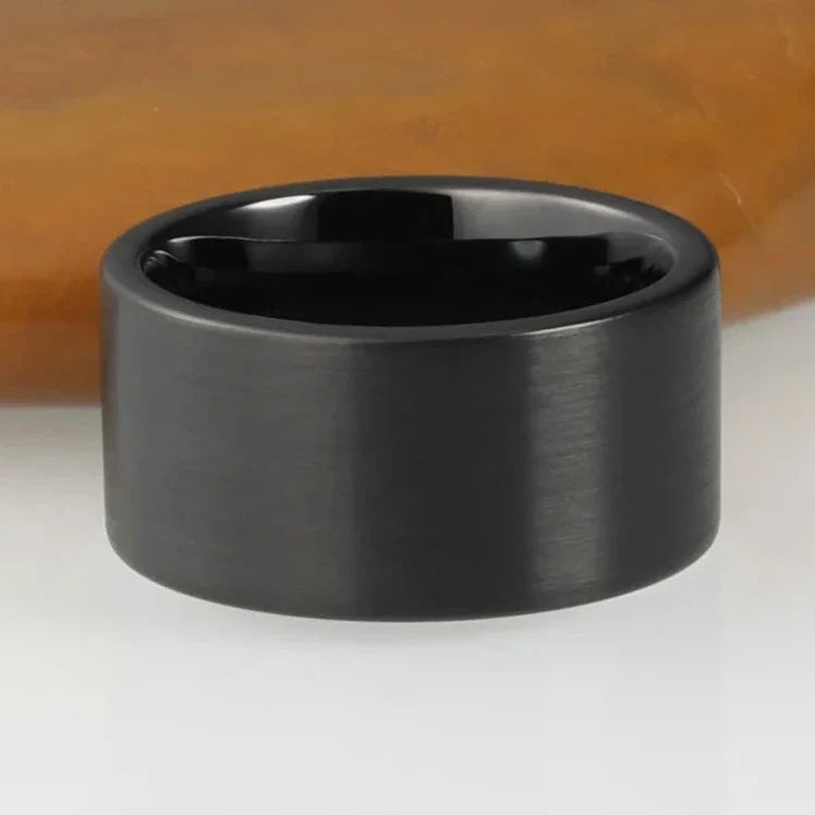 Black Tungsten Carbide Mens Ring TR Mens Rings
