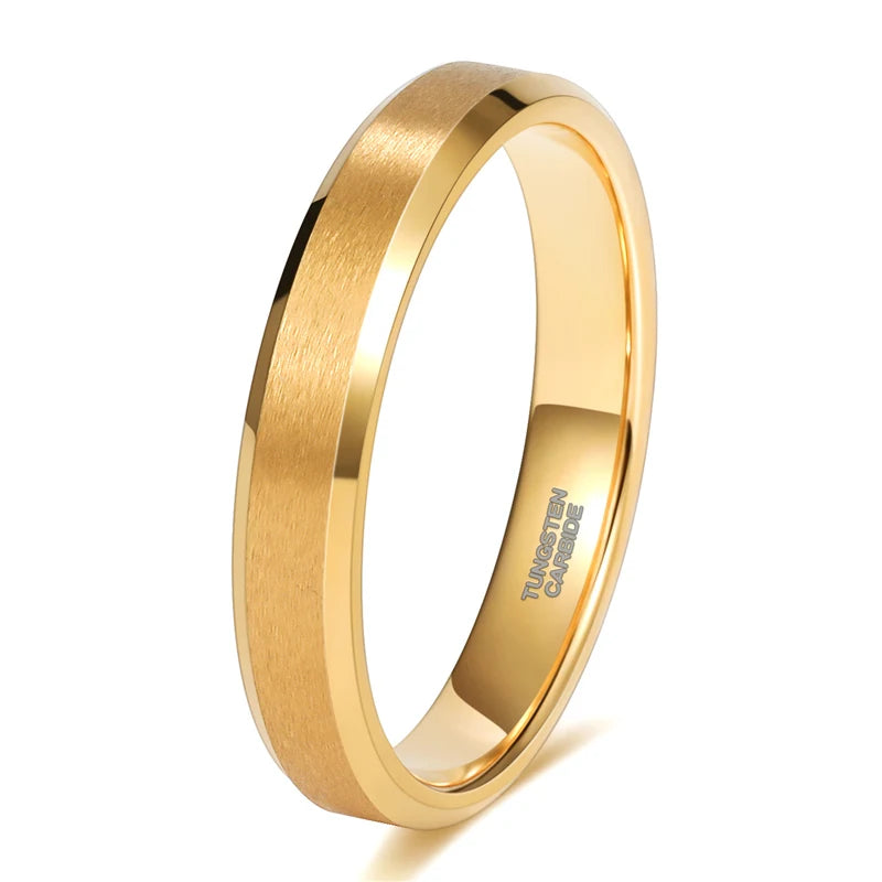 Tungsten ring 4mm gold colour