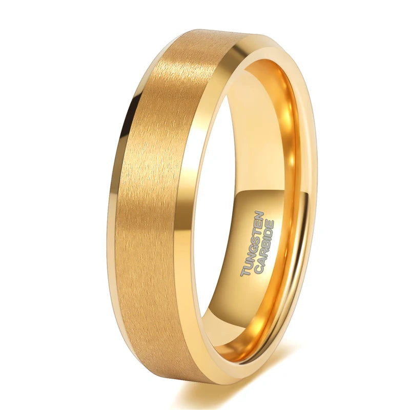 Tungsten Ring Gold Colour 6mm For Men Australia