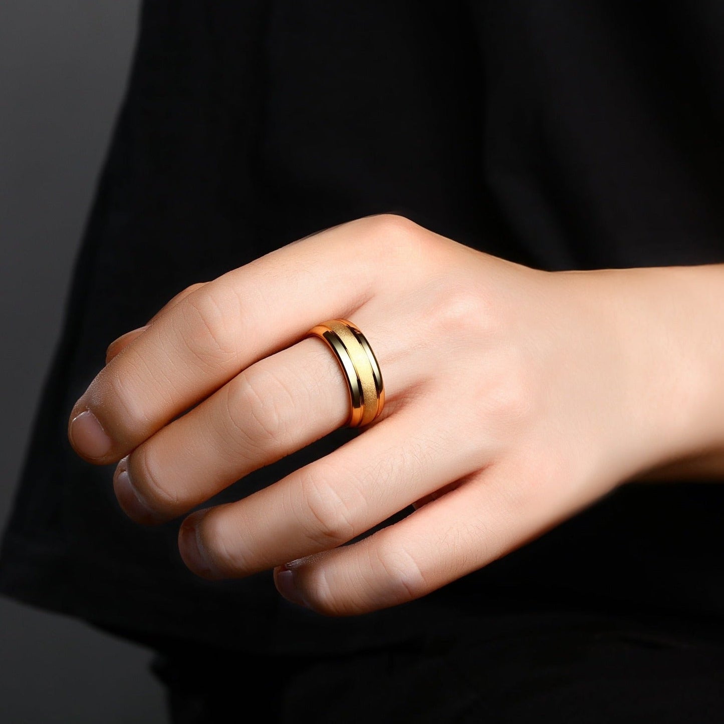 8mm gold colour tungsten ring for men TR Mens Rings