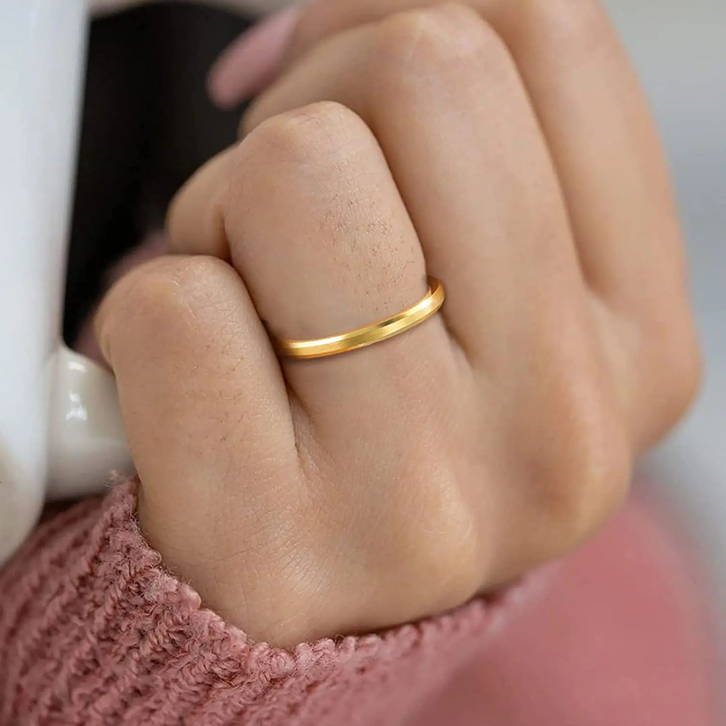 Gold Tungsten Ring Australia 2mm For Women