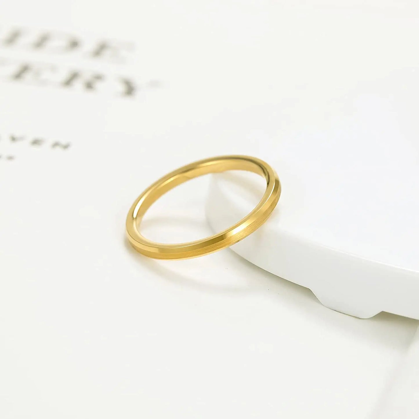 Gold Tungsten Ring for Women 2mm Australia