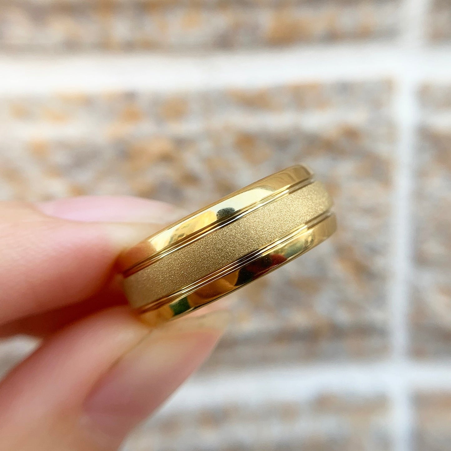 mens golden tungsten ring TR Mens Rings