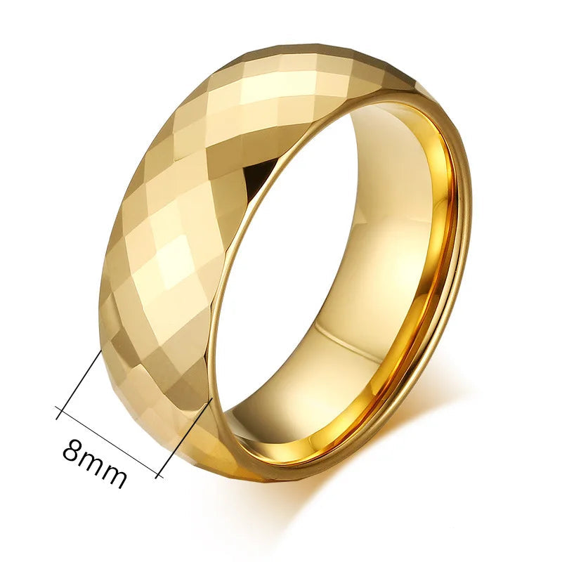 8mm gold ring for men tungsten ring wedding ring