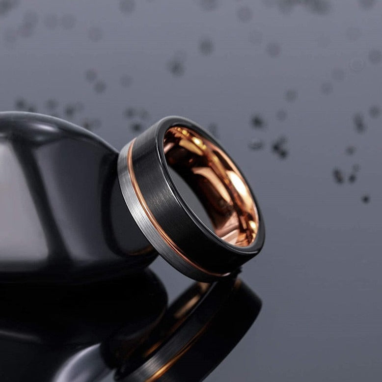 Mens Tungsten Ring Modern Mens Ring Brushed Finish