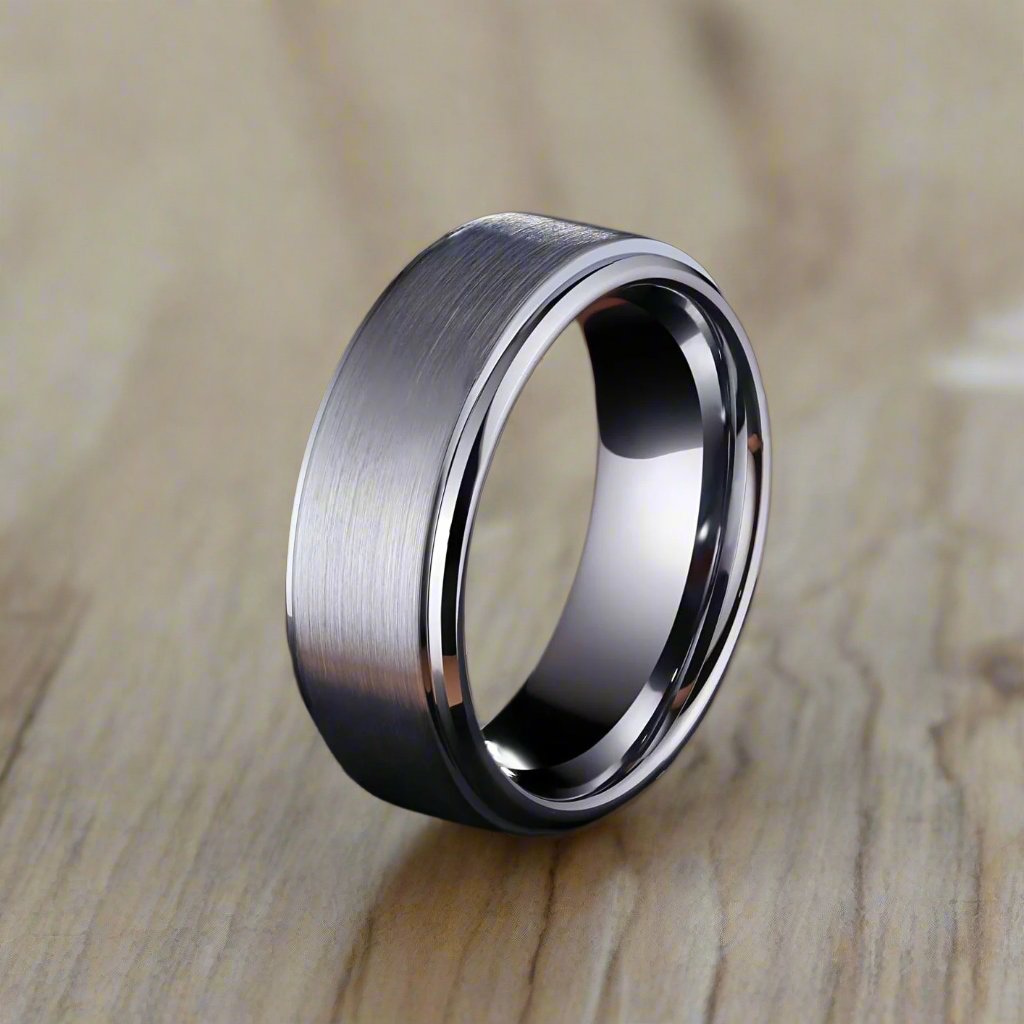 8mm tungsten ring mens