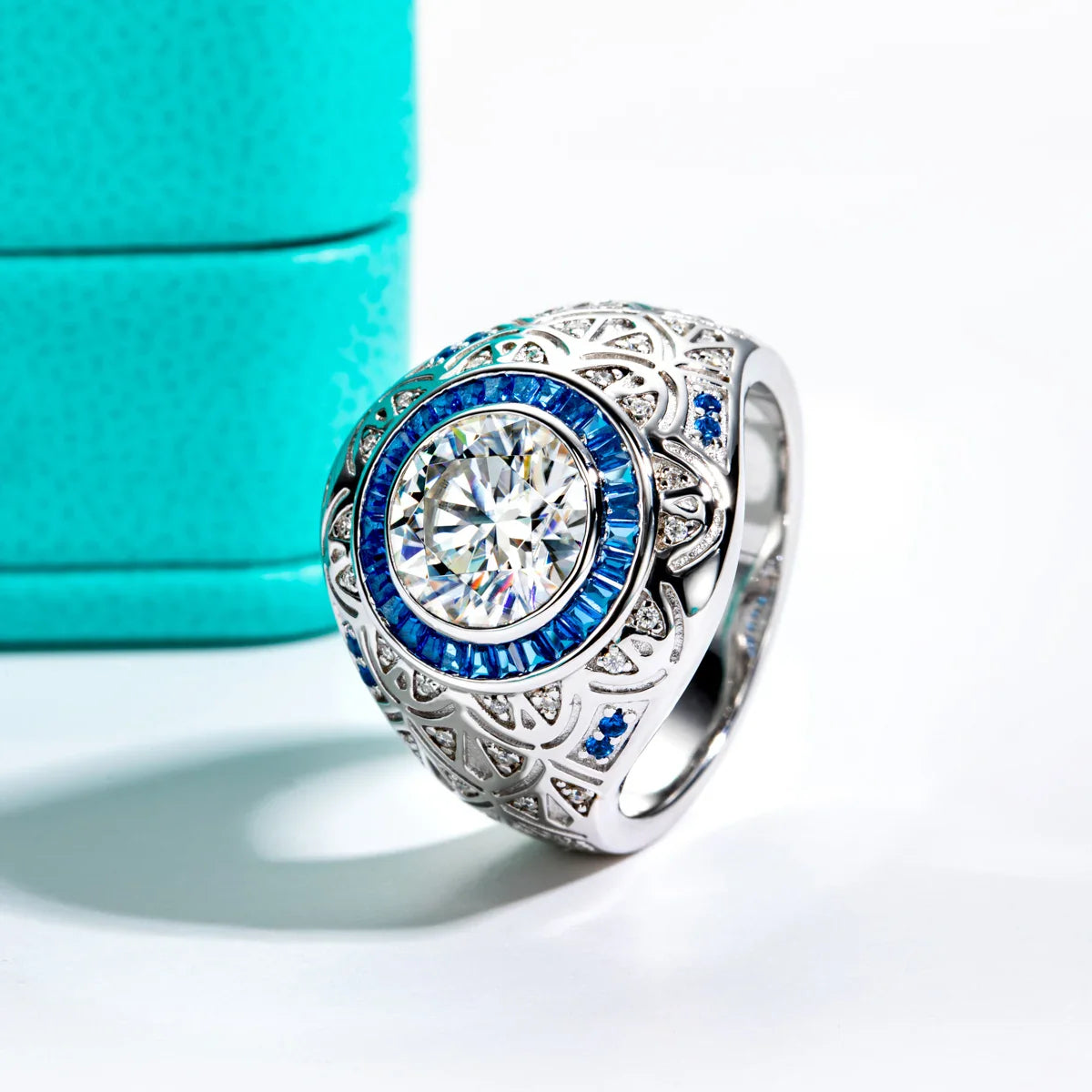 3ct Mens Moissanite Diamond Ring free shipping