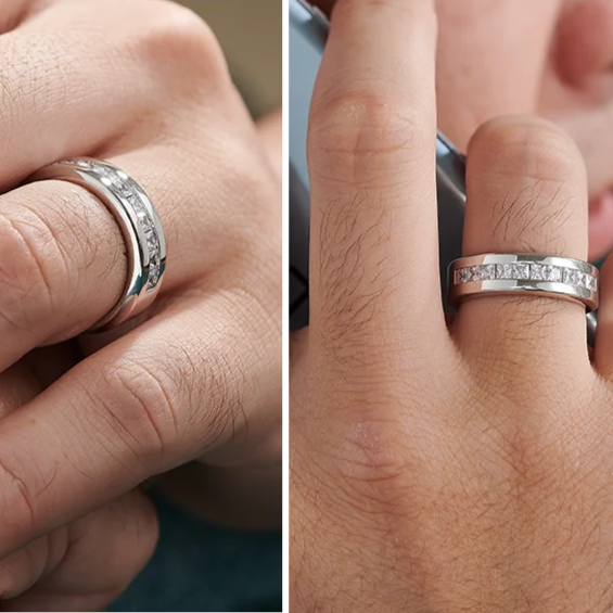 TR Mens Rings Australia Moissanite Wedding Ring for Men