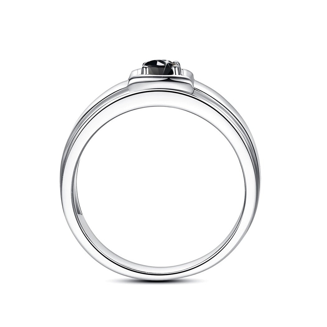 Mens Moissanite Ring Black Moissanite