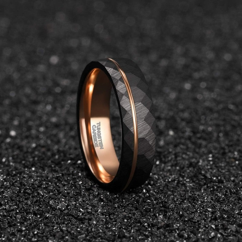black rose gold colour tungsten ring TR Mens Rings