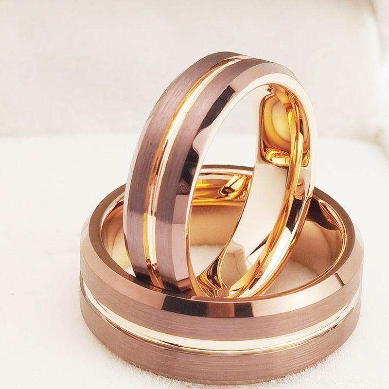 tungsten rose gold rings mens womens rings