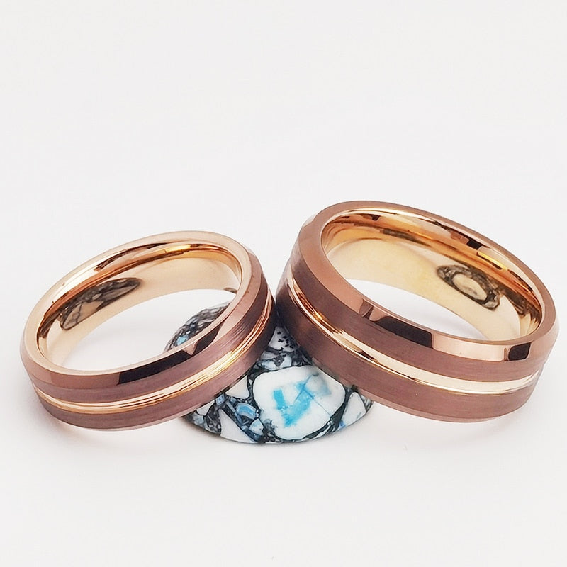 mens womens TR Mens Rings Rose Gold Tungsten