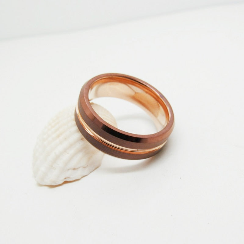 tungsten wedding ring rose gold womens mens TR Mens Rings