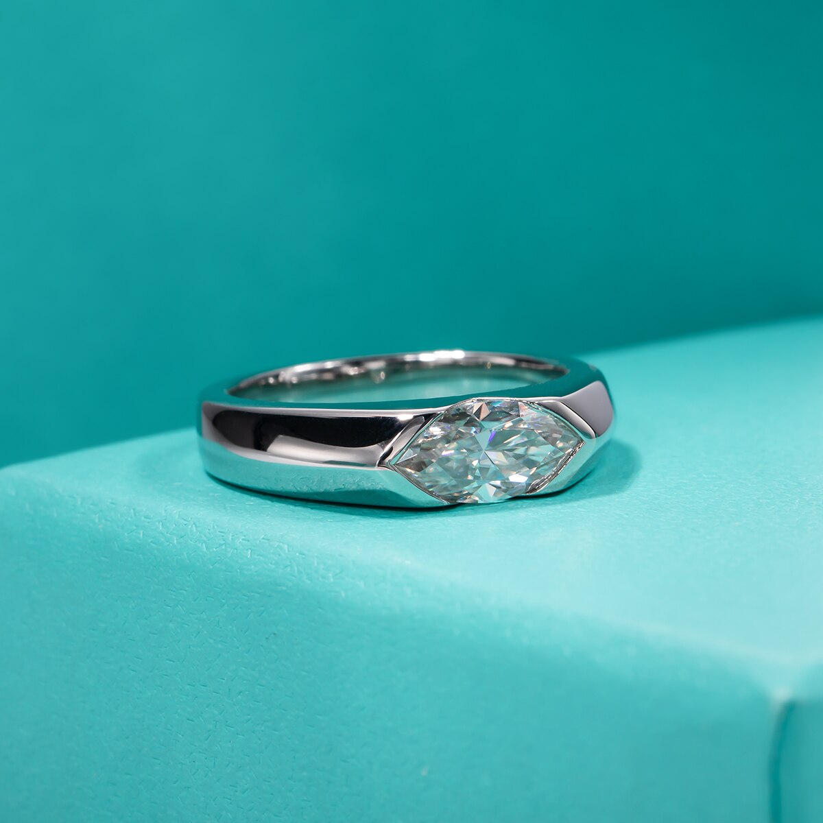 Moissanite Marquise Cut Diamond Wedding Ring TR Mens Rings