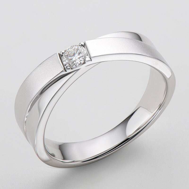 Sterling Silver Moissanite Diamond Ring free shipping