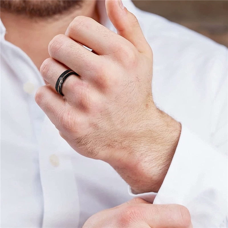 mens wedding ring tungsten ring TR Mens Rings