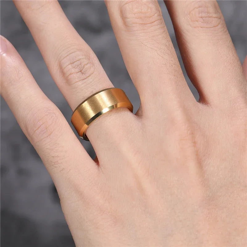 Telesphorus Mens Gold Tungsten Ring 8mm Australia