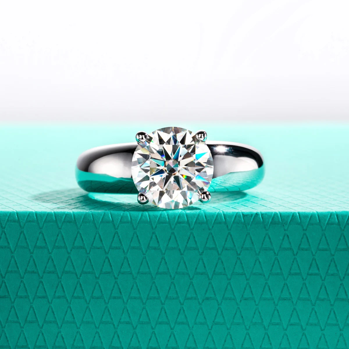 3ct Moissanite Mens Rings Sterling Silver Gold Plated