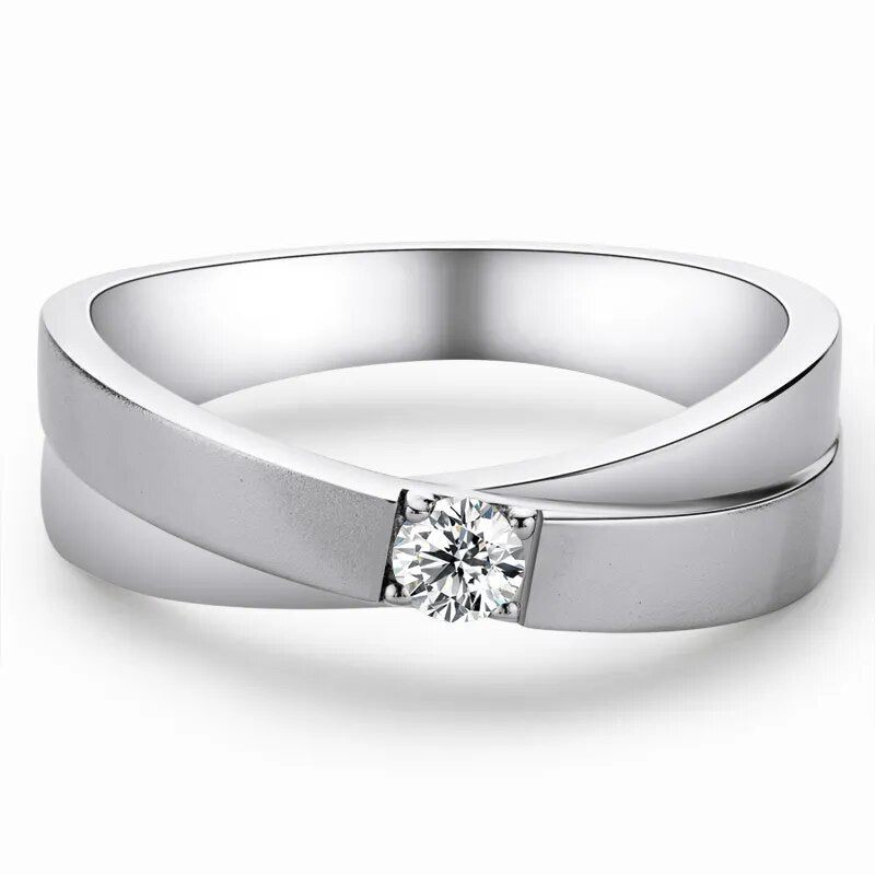 Moissanite Diamond Ring Sterling Silver Mens Womens