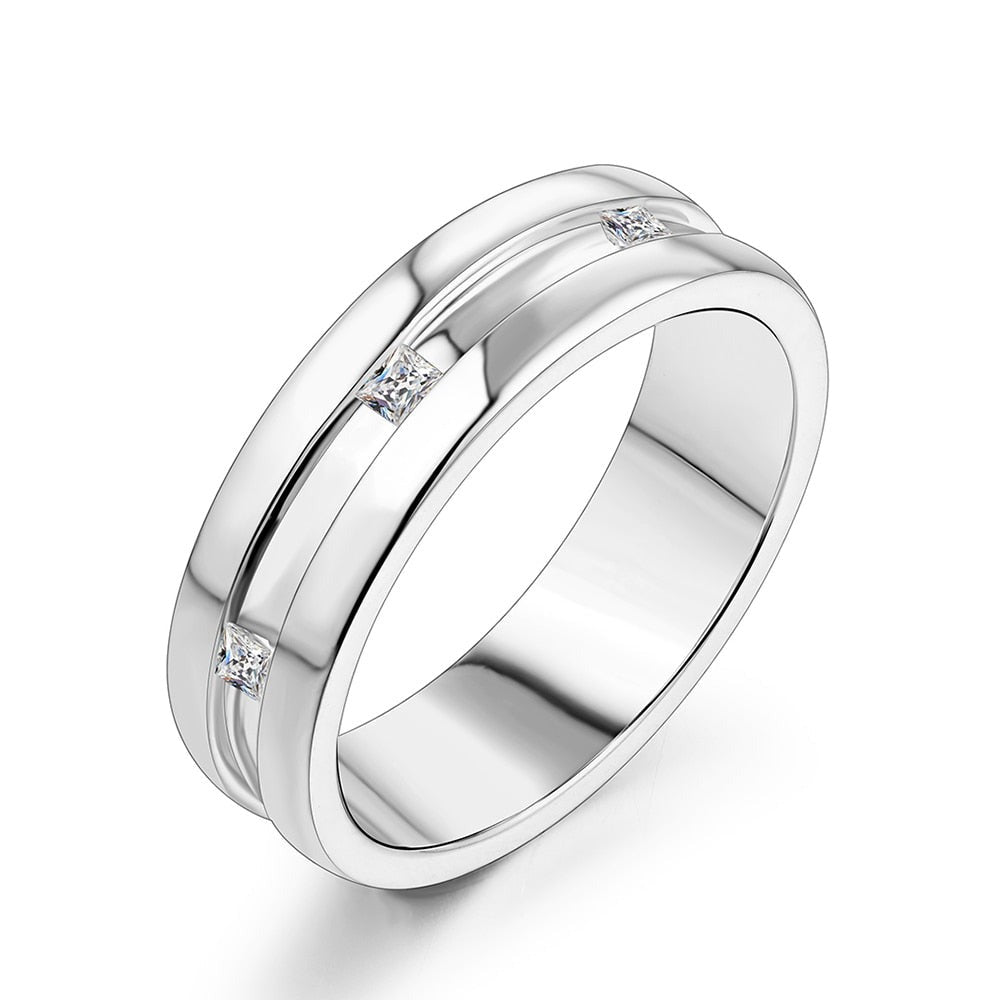 Princess Cut Wedding Ring Moissanite Mens Ring