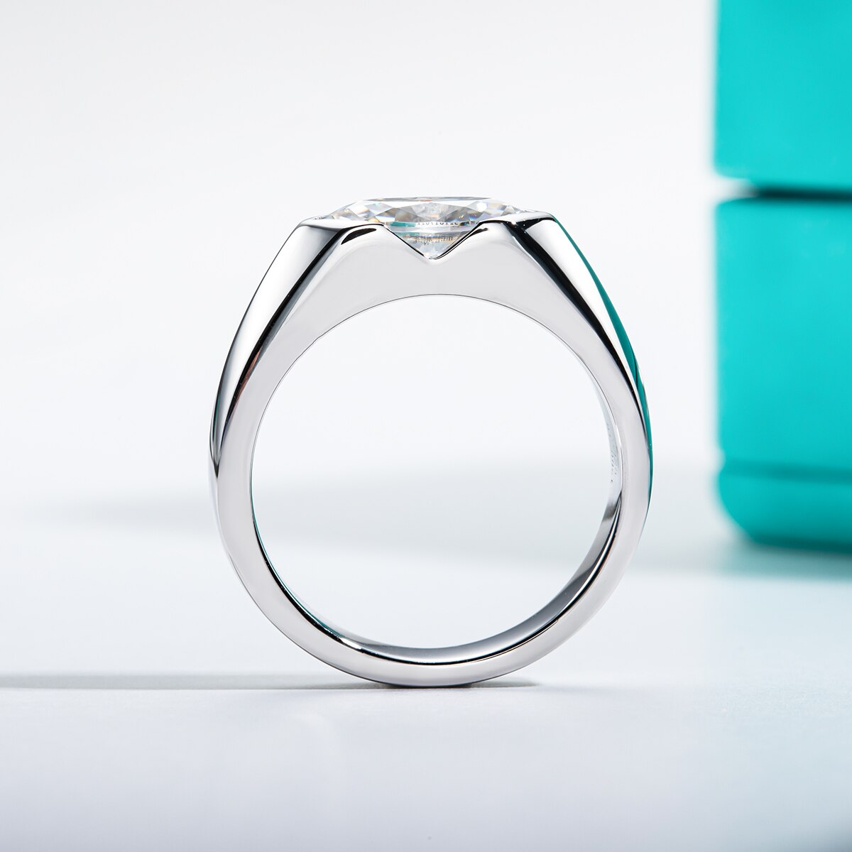 Moissanite Marquise Cut Diamond Mens Wedding Ring free shipping