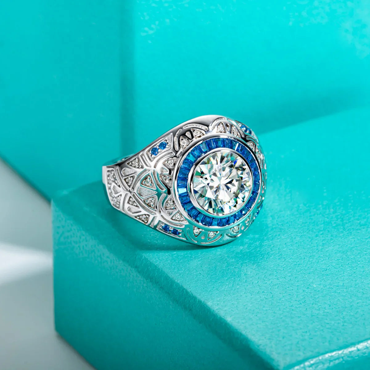 TR Mens Rings Mens Moissanite Diamond Ring
