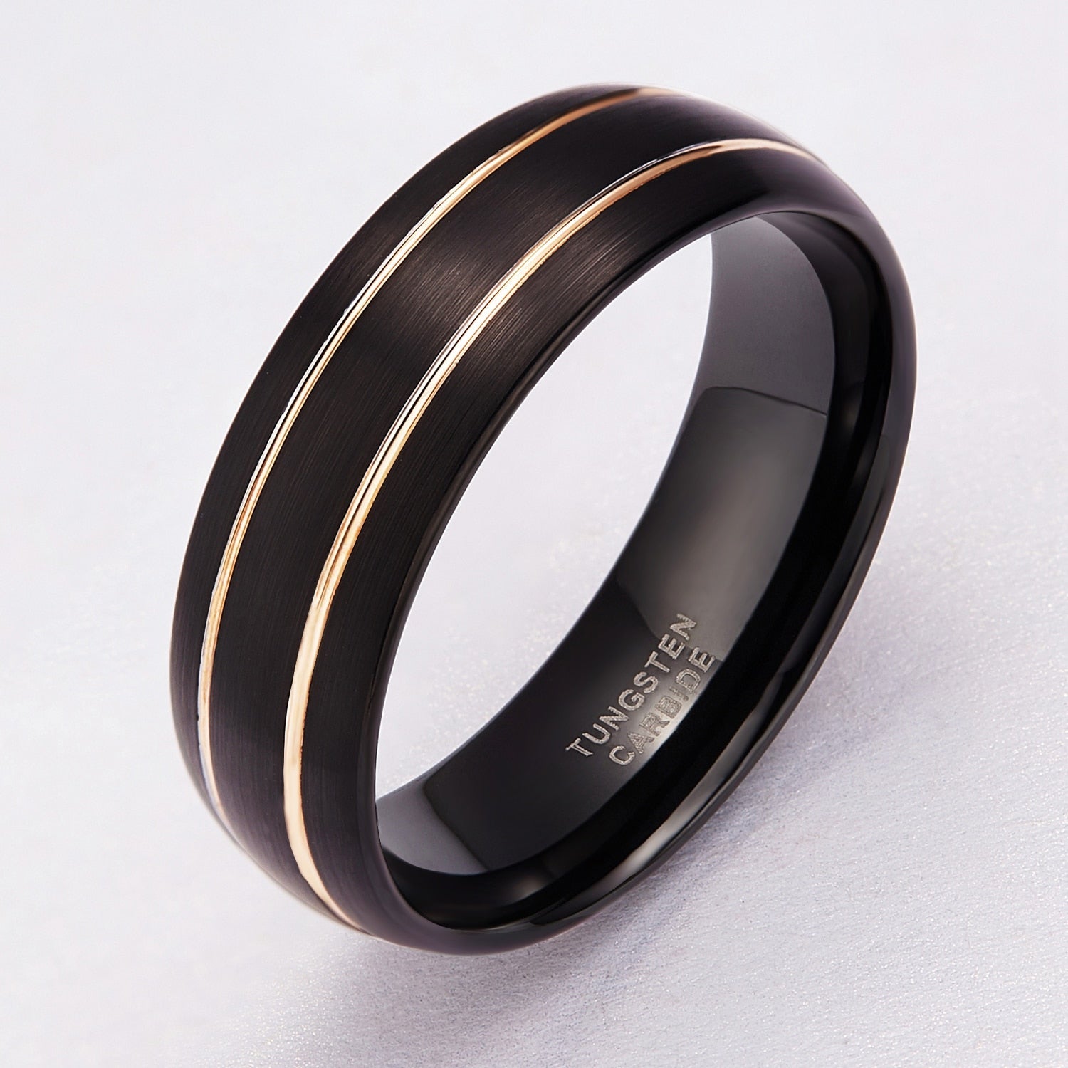 black gold tungsten ring TR Mens Rings