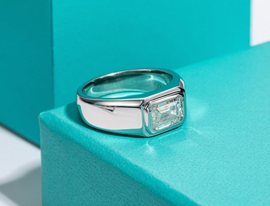Moissanite Diamond Engagement Ring TR Mens Rings