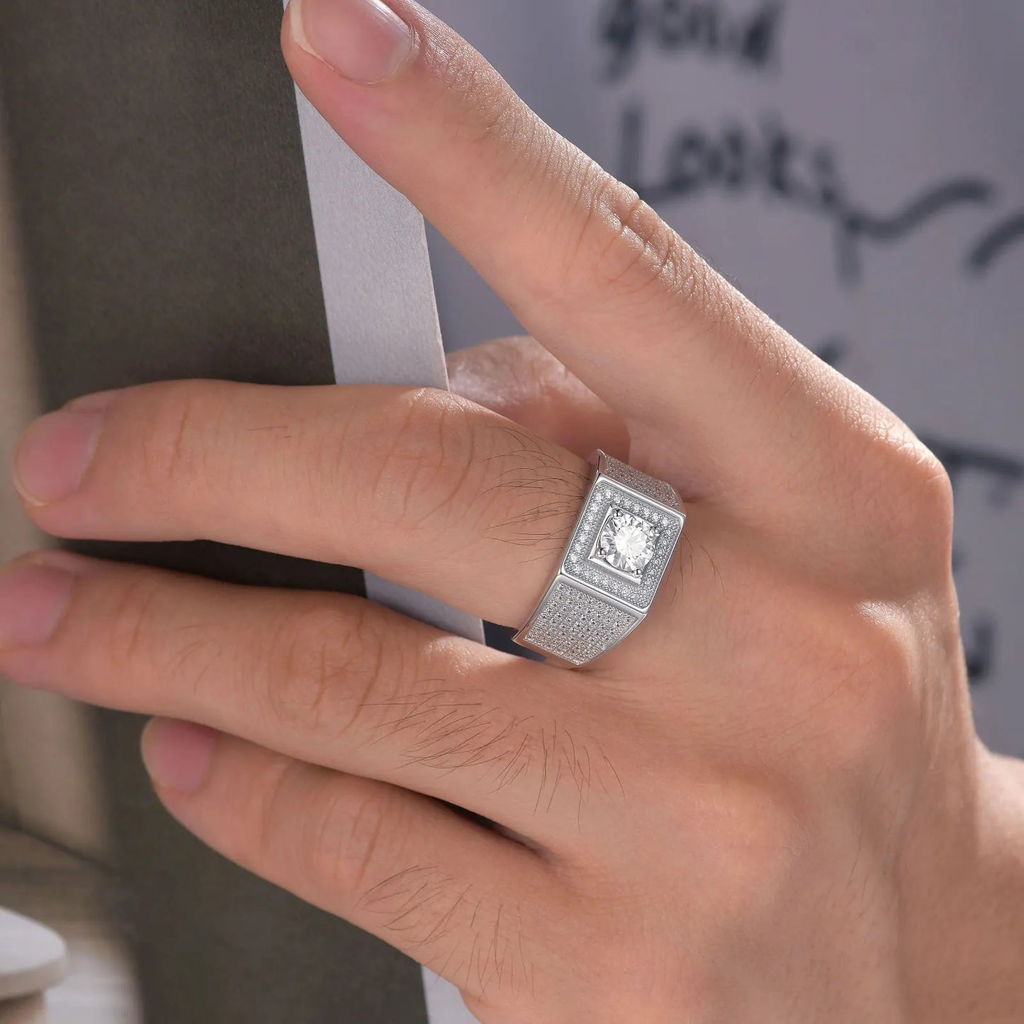 TR MENS RINGS AU moissanite ring for men