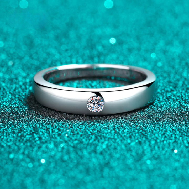 TR Mens Rings Mens Moissanite Diamond Wedding Ring