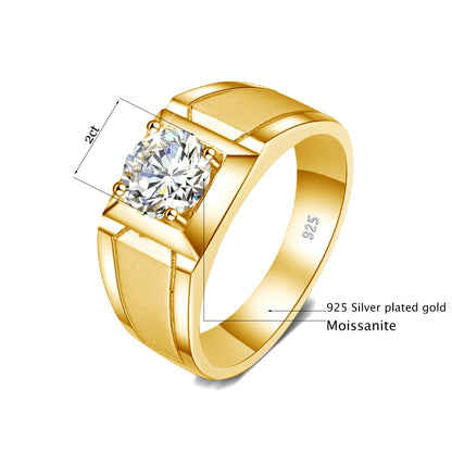 Mens Moissanite Diamond Sterling Silver Engagement Ring TR Mens Rings