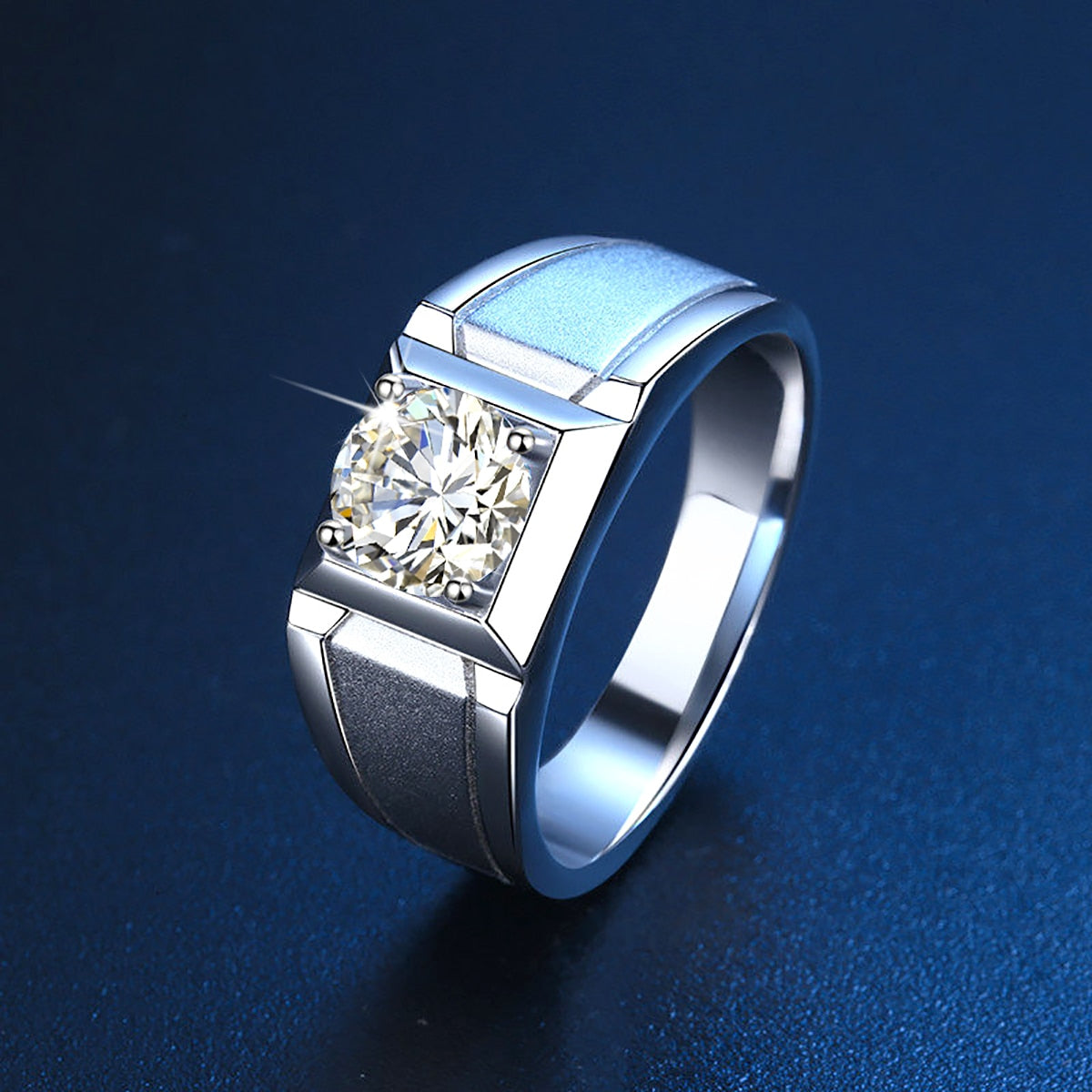 Mens Moissanite Diamond Ring TR Mens Rings