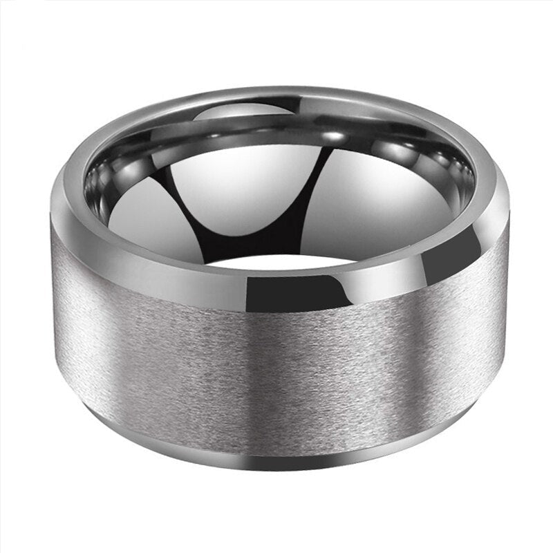 wide mens ring 12mm tungsten carbide mens ring TR Mens Rings 