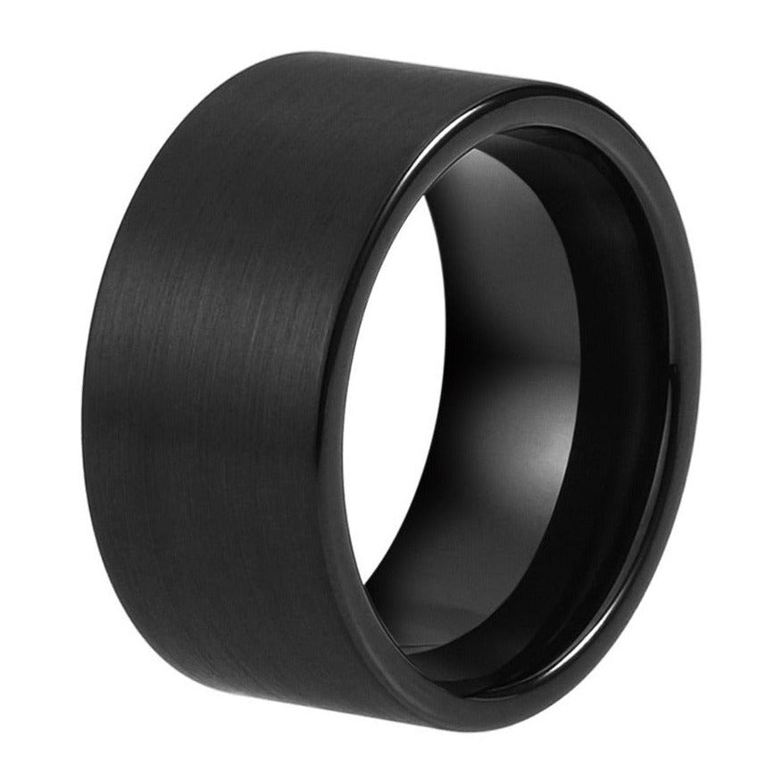 12mm Black Tungsten Carbide Mens Thumb Ring