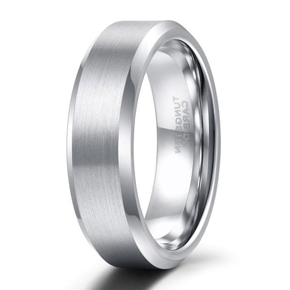 6mm Tungsten Carbide Ring Mens Womens Brushed Silver TR Mens Rings 