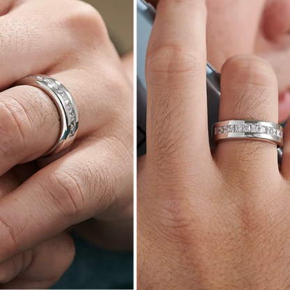 TR Mens Rings Australia Moissanite Wedding Ring for Men