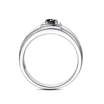 Mens Moissanite Ring Black Moissanite
