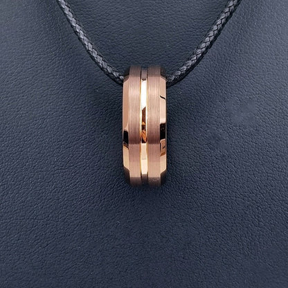 Rose Gold Tungsten Groove Ring 