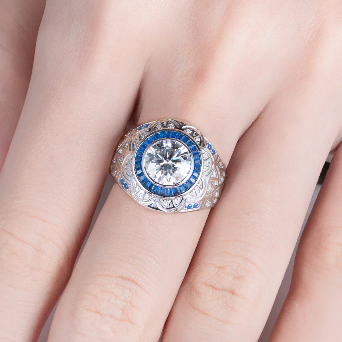 TR Mens Rings Moissanite Diamond Ring