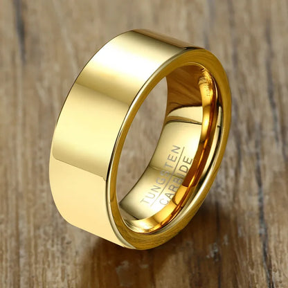 gold mens tungsten ring