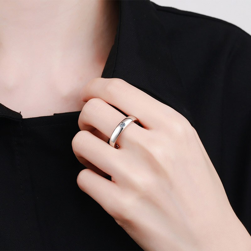 Sterling Silver Moissanite Diamond Ring TR Mens Rings