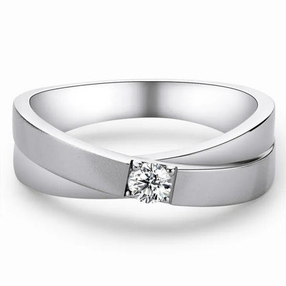 Moissanite Diamond Ring Sterling Silver Mens Womens