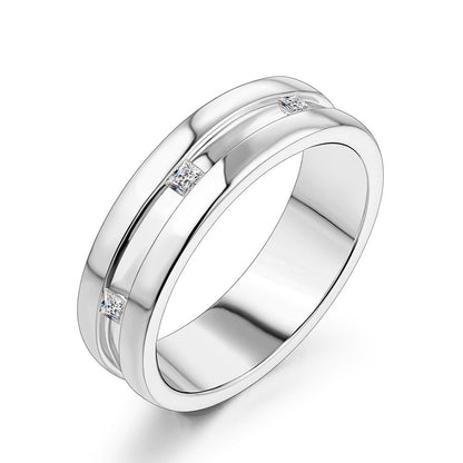 Princess Cut Wedding Ring Moissanite Mens Ring