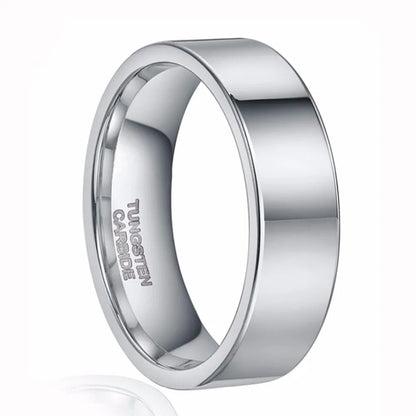 8mm Flat Tungsten Ring Mens Ring