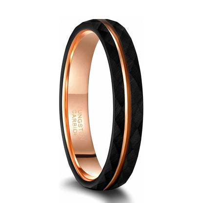 4mm tungsten ring womens TR Mens Rings black rose colour