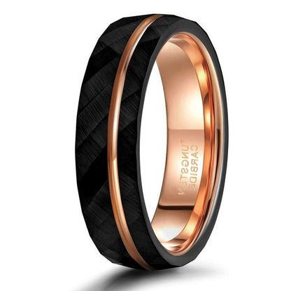 6mm black rose tungsten ring mens womens