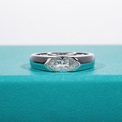 Moissanite Marquise Cut Diamond Wedding Ring TR Mens Rings