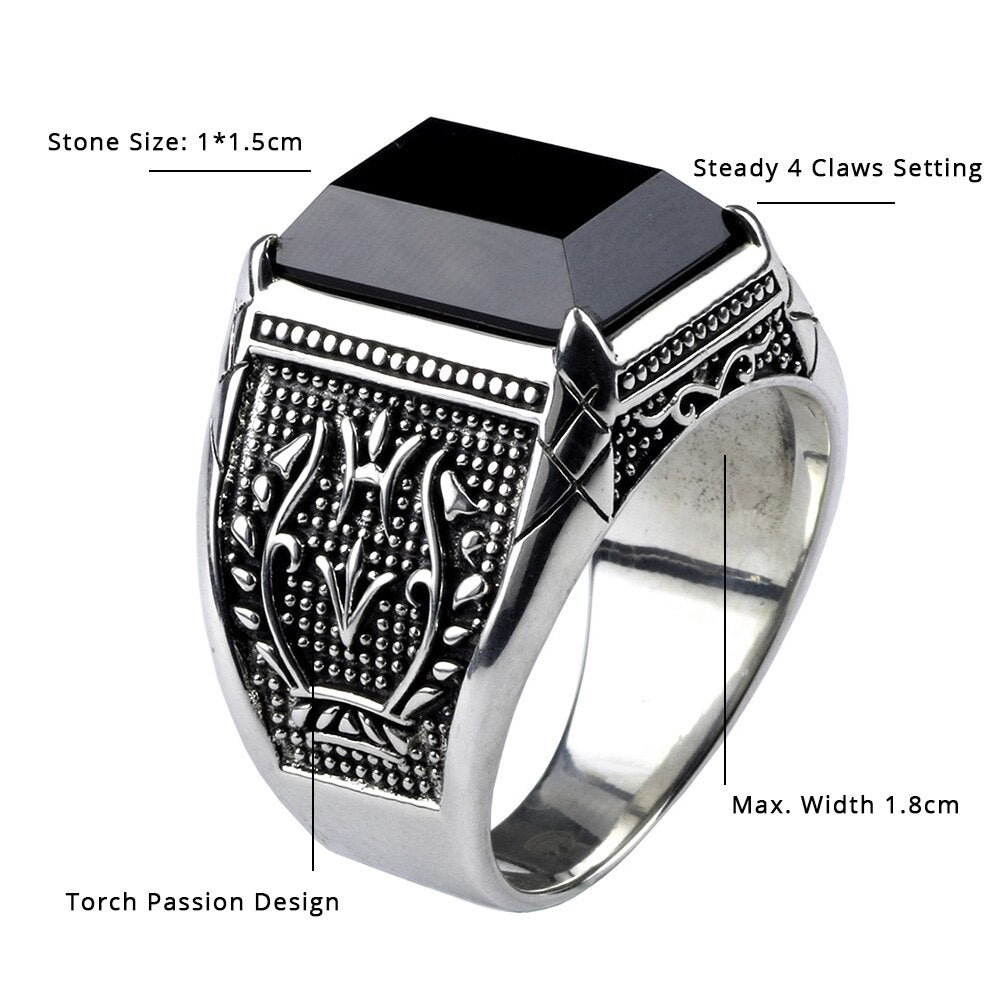 Black Onyx Mens Signet Ring USA