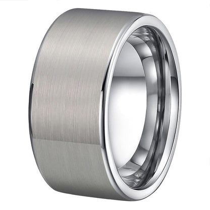 mens thumb ring 10mm brushed finish tungsten ring