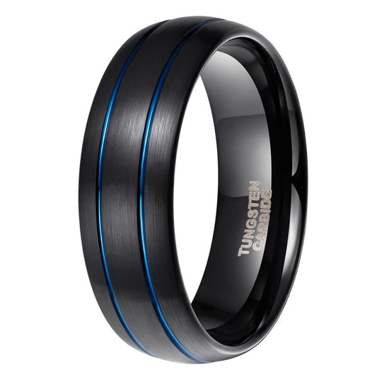 8mm brushed finish mens tungsten ring